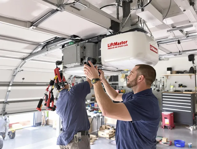 Wickliffe Garage Door Repair technician performing advanced diagnostics on garage opener in Wickliffe