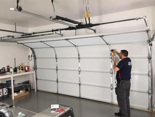 Wickliffe Garage Door Repair certified technician performing overhead door system repair in Wickliffe